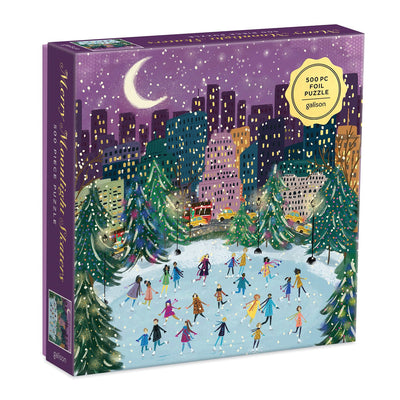 Merry Moonlight Skaters 500 Piece Foil Puzzle Jigsaw Puzzles Chronicle  Paper Skyscraper Gift Shop Charlotte