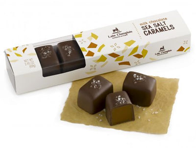 Milk Chocolate Sea Salt Caramels Pack I 7 Pieces Confectionery Lake Champlain Chocolates  Paper Skyscraper Gift Shop Charlotte