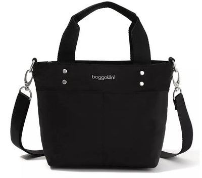 Mini Carryall Tote | Black Handbags + Wallets Baggallini  Paper Skyscraper Gift Shop Charlotte