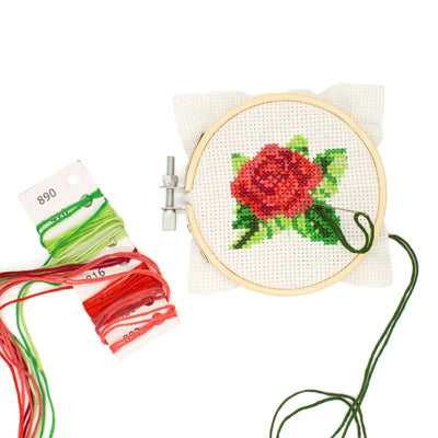 Mini Embroidery Kit | Rose  Kikkerland  Paper Skyscraper Gift Shop Charlotte