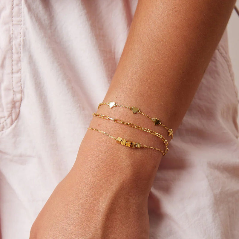 Mini Paperclip Chain Bracelet - Little layers 14k Gold  Little Words Project  Paper Skyscraper Gift Shop Charlotte