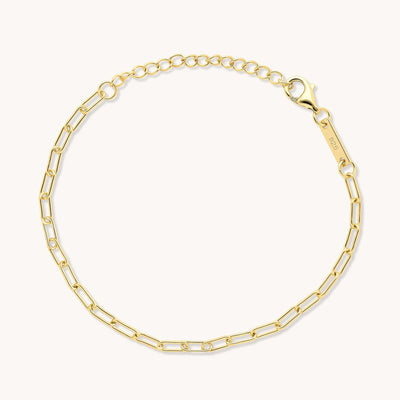 Mini Paperclip Chain Bracelet - Little layers 14k Gold  Little Words Project  Paper Skyscraper Gift Shop Charlotte