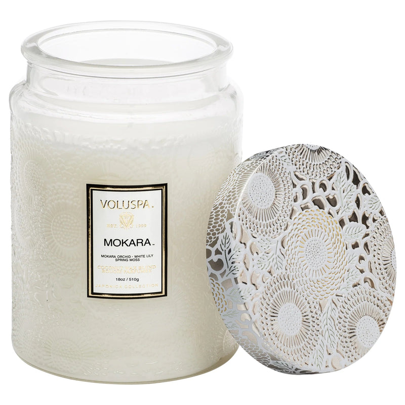 Mokara | Large Jar Candle Candles Voluspa  Paper Skyscraper Gift Shop Charlotte