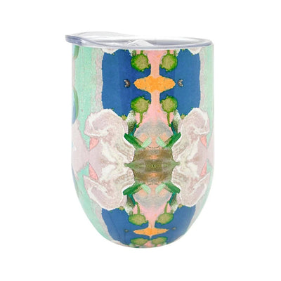 Monet's Garden Navy Wine Tumbler Drinkware Laura Park Designs  Paper Skyscraper Gift Shop Charlotte