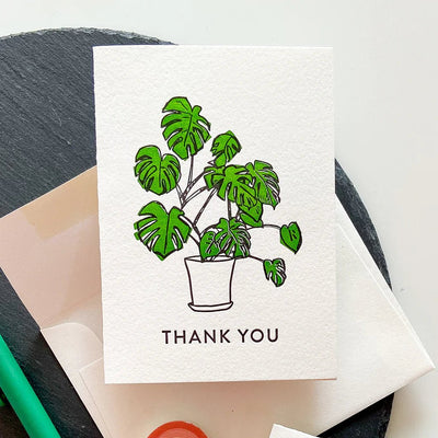 Monstera Thanks Cards | BOX of 6 Cards Steel Petal Press  Paper Skyscraper Gift Shop Charlotte