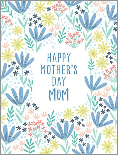 Mother's Day Greeting Card - Blue Daisies-Spring  Gina B Designs  Paper Skyscraper Gift Shop Charlotte