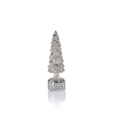 Mountain Pine Rotating LED Tree | Antique Silver 11.75" Holiday Zodax  Paper Skyscraper Gift Shop Charlotte