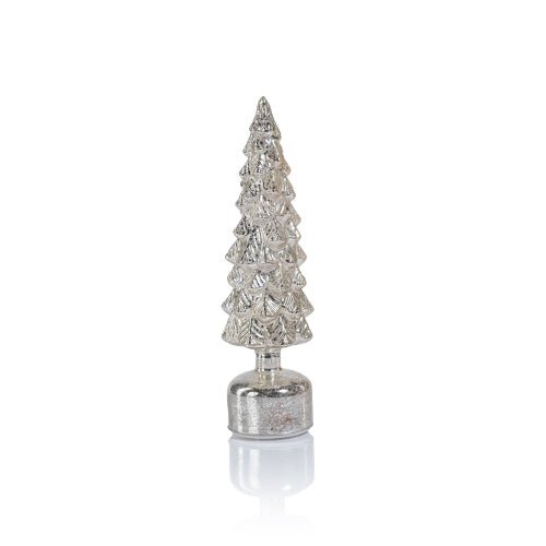 Mountain Pine Rotating LED Tree | Antique Silver 14.00" Holiday Zodax  Paper Skyscraper Gift Shop Charlotte