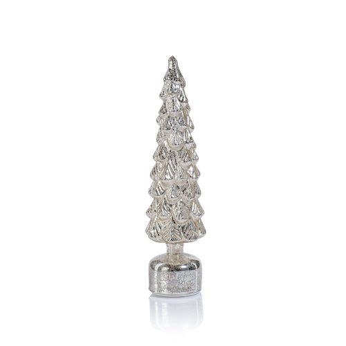 Mountain Pine Rotating LED Tree | Antique Silver 16.25" Holiday Zodax  Paper Skyscraper Gift Shop Charlotte