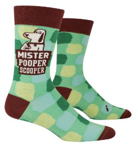 Mr. Pooper Scooper Men's Socks Socks Blue Q  Paper Skyscraper Gift Shop Charlotte