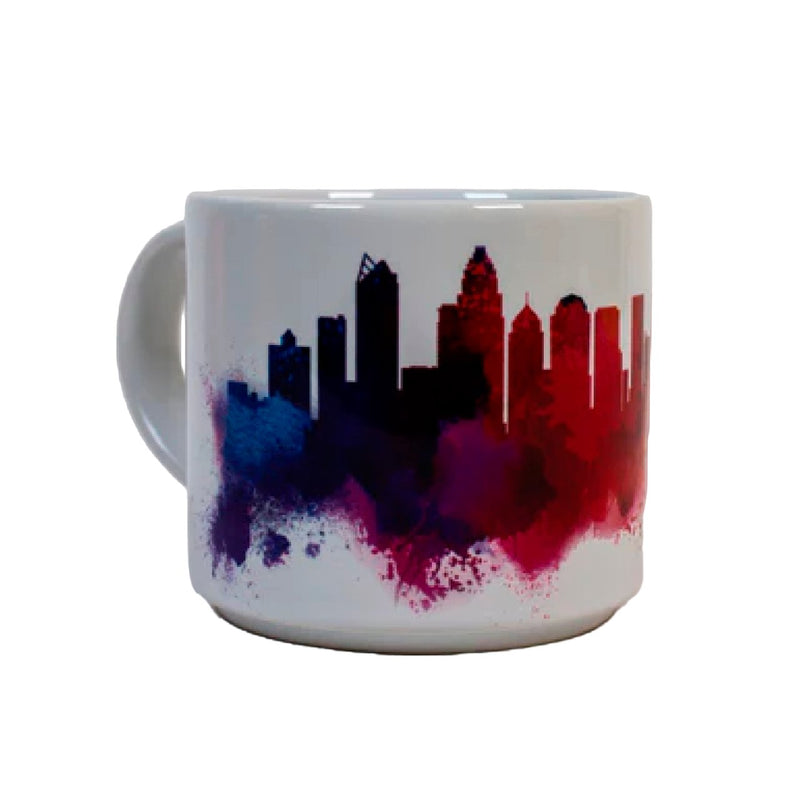 Mug Abstract CLT Metro Mug White Mugs Lantern Press  Paper Skyscraper Gift Shop Charlotte