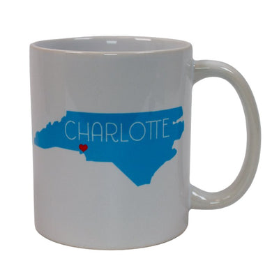 Mug | Blue | NC Charlotte Mugs Rock Scissor Paper  Paper Skyscraper Gift Shop Charlotte