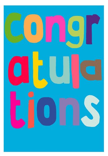 Multi-Color Letters Congratulations Card Cards Notes & Queries  Paper Skyscraper Gift Shop Charlotte