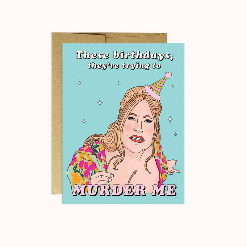 Murder Me | Birthday Card Cards Party Mountain Paper co.  Paper Skyscraper Gift Shop Charlotte