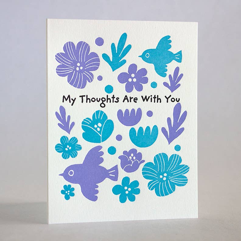 My Thoughts Are with You | Sympathy Card Cards Fugu Fugu Press  Paper Skyscraper Gift Shop Charlotte