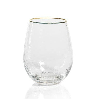 Negroni Hammered Stemless Glass Drinkware Zodax  Paper Skyscraper Gift Shop Charlotte