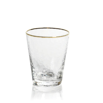 Negroni Hammered Tapered DOF Glass with Gold Rim Drinkware Zodax  Paper Skyscraper Gift Shop Charlotte