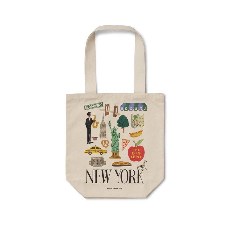 New York Canvas Tote Bag Accessories Rifle Paper Co  Paper Skyscraper Gift Shop Charlotte