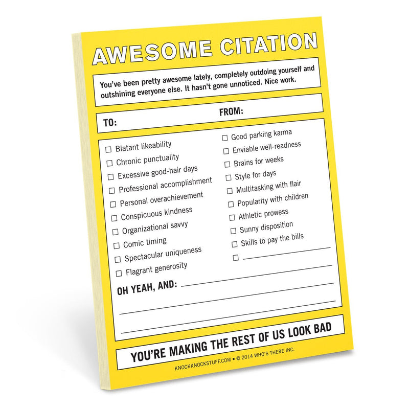 Nifty Note Awesome Citation Sticky notes Knock Knock  Paper Skyscraper Gift Shop Charlotte