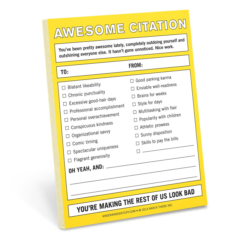 Nifty Note Awesome Citation Sticky notes Knock Knock  Paper Skyscraper Gift Shop Charlotte