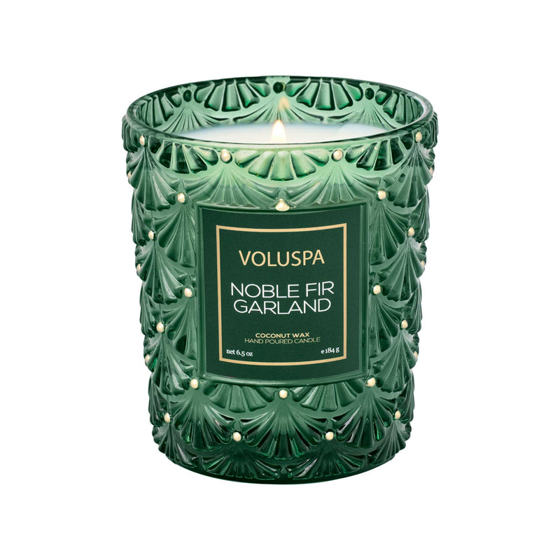 Noble Fir Garland 6.5oz Candle Holiday Voluspa  Paper Skyscraper Gift Shop Charlotte