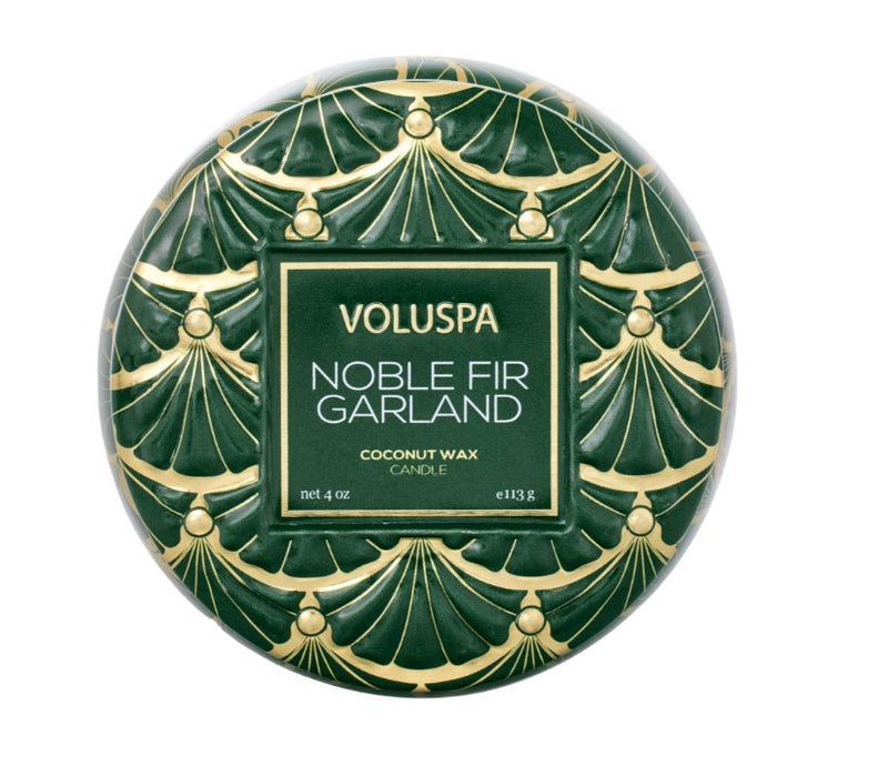 Noble Fir Garland Mini Tin Holiday Voluspa  Paper Skyscraper Gift Shop Charlotte