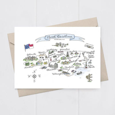 North Carolina 5x7" Folded Greeting Card Cards The Write Occasion Calligraphy  Paper Skyscraper Gift Shop Charlotte