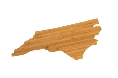 North Carolina Cutting Board With Brass Heart Cutting Board AHeirloom  Paper Skyscraper Gift Shop Charlotte