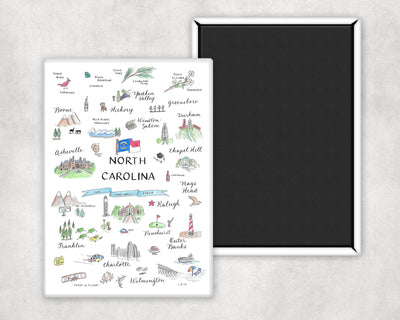 North Carolina Large Metal Magnet Magnets The Write Occasion Calligraphy  Paper Skyscraper Gift Shop Charlotte