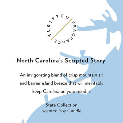 North Carolina Soy Candle Candles Scripted Fragrance  Paper Skyscraper Gift Shop Charlotte