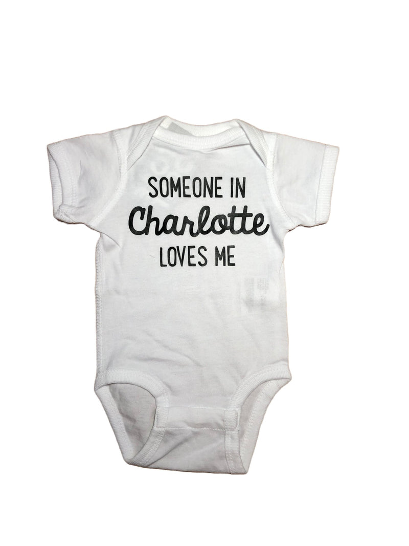 Onesie I Medium | Someone in Charlotte Love Me Baby Rock Scissor Paper  Paper Skyscraper Gift Shop Charlotte