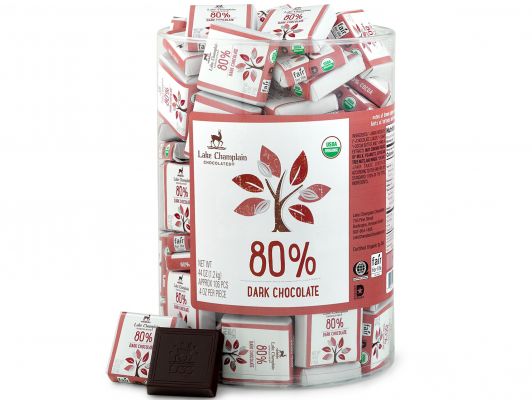 Organic 80% Dark Chocolate Square Confectionery Lake Champlain Chocolates  Paper Skyscraper Gift Shop Charlotte