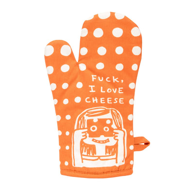 Oven Mitt - Fuck, I Love Cheese Oven Mitts Blue Q  Paper Skyscraper Gift Shop Charlotte