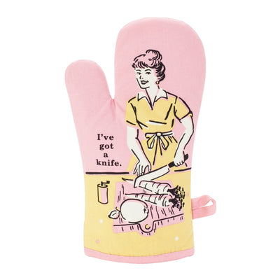 Oven Mitt Ive Got a Knife Kitchen - Aprons & Oven Mitts Blue Q Paper Skyscraper Gift Shop Charlotte