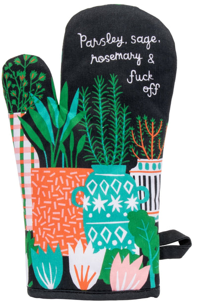 Oven Mitt - Parsley, Sage, Fuck Off Oven Mitts Blue Q  Paper Skyscraper Gift Shop Charlotte