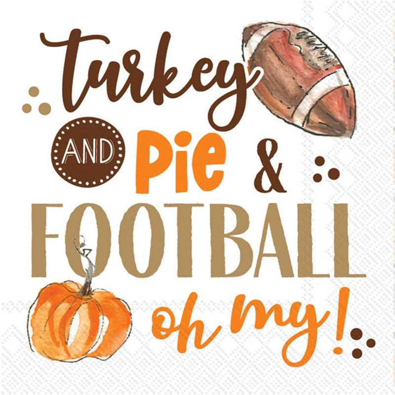 Paper Cocktail Napkins Pack of 20 Turkey Pie Football  Boston International  Paper Skyscraper Gift Shop Charlotte