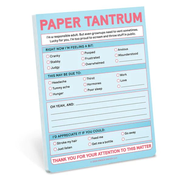 Paper Tantrum Notepads  Knock Knock  Paper Skyscraper Gift Shop Charlotte