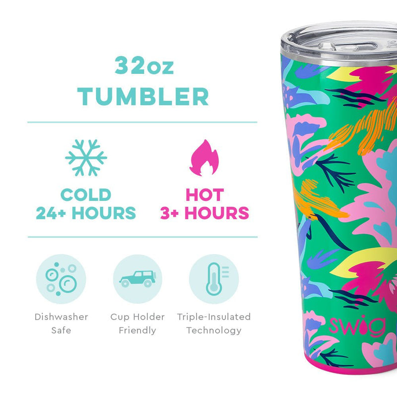 Paradise 32oz Tumbler Drinkware Swig  Paper Skyscraper Gift Shop Charlotte