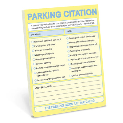 Parking Citation Nifty Note (Pastel Yellow) Paper Goods - Journals, Notepads & NoteBooks Knock Knock Paper Skyscraper Gift Shop Charlotte