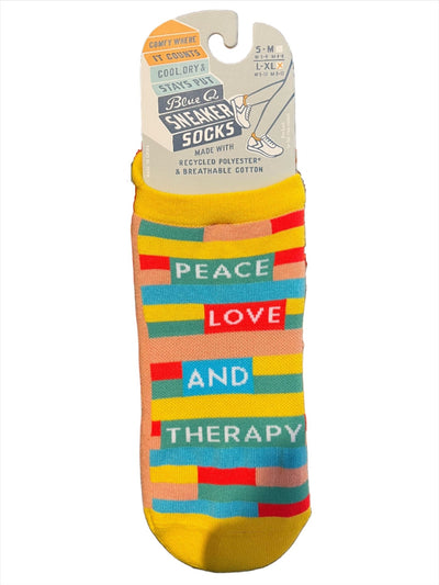 Peace & Therapy L XL Sneaker Socks Socks Blue Q  Paper Skyscraper Gift Shop Charlotte