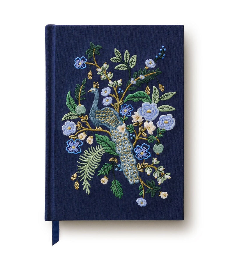 Peacock Embroidered Journal Journals Rifle Paper Co  Paper Skyscraper Gift Shop Charlotte