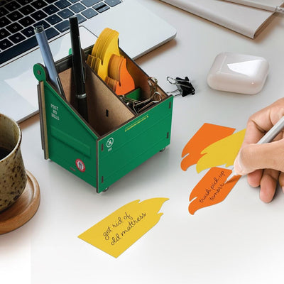 Pencil Holder | Desk Dumpster Fire Office Fred & Friends  Paper Skyscraper Gift Shop Charlotte