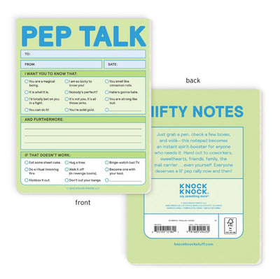 Pep Talk Nifty Note Pad | Pastel Notepads Knock Knock  Paper Skyscraper Gift Shop Charlotte