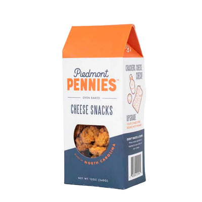 Piedmont Pennies Cheese Snacks | 12 oz Carton Case Food Piedmont Pennies  Paper Skyscraper Gift Shop Charlotte