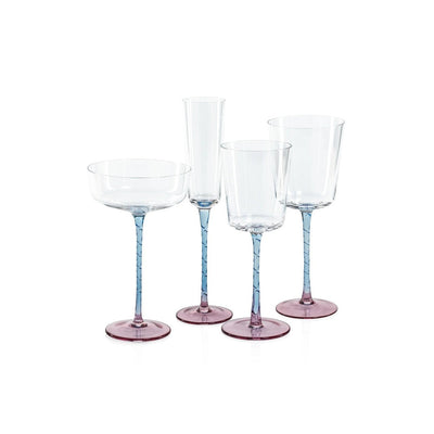 Pink + Blue Vicenza Cocktail/Martini Glass Drinkware Zodax  Paper Skyscraper Gift Shop Charlotte