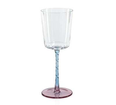 Pink + Blue Vicenza White Wine Glass Drinkware Zodax  Paper Skyscraper Gift Shop Charlotte