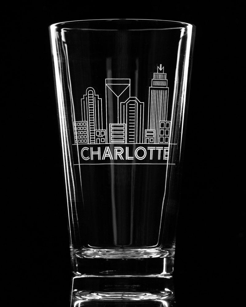 Pint Glass | Skyline Glassware Anna Gelbach  Paper Skyscraper Gift Shop Charlotte