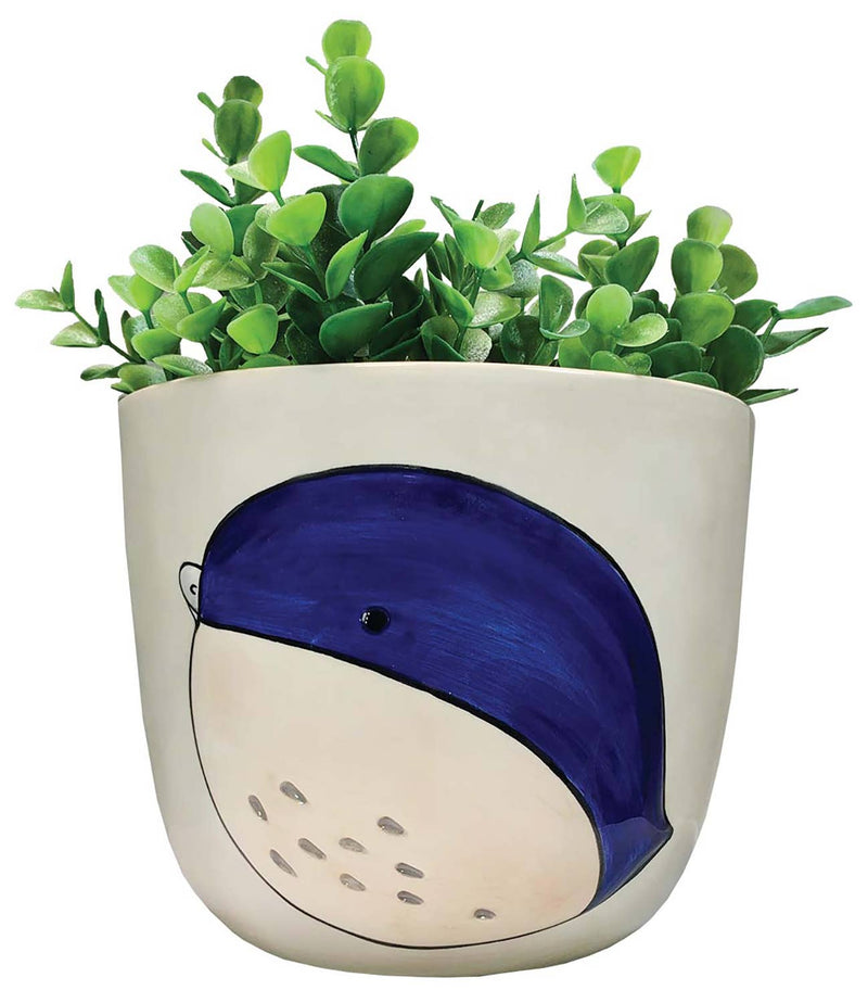 Plump Bird Planter - Blue & Ivory  Streamline  Paper Skyscraper Gift Shop Charlotte