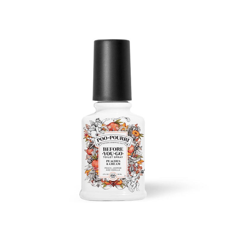 Poo~Pourri Peaches & Cream Toilet Spray 2oz boxed  Poo-Pourri  Paper Skyscraper Gift Shop Charlotte