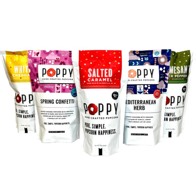 Poppy Handcrafted Popcorn - 5 Pack Bundle  Paper Skyscraper  Paper Skyscraper Gift Shop Charlotte